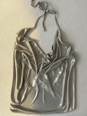 Y2K Birchhill Metallic Open Back Halter Top
